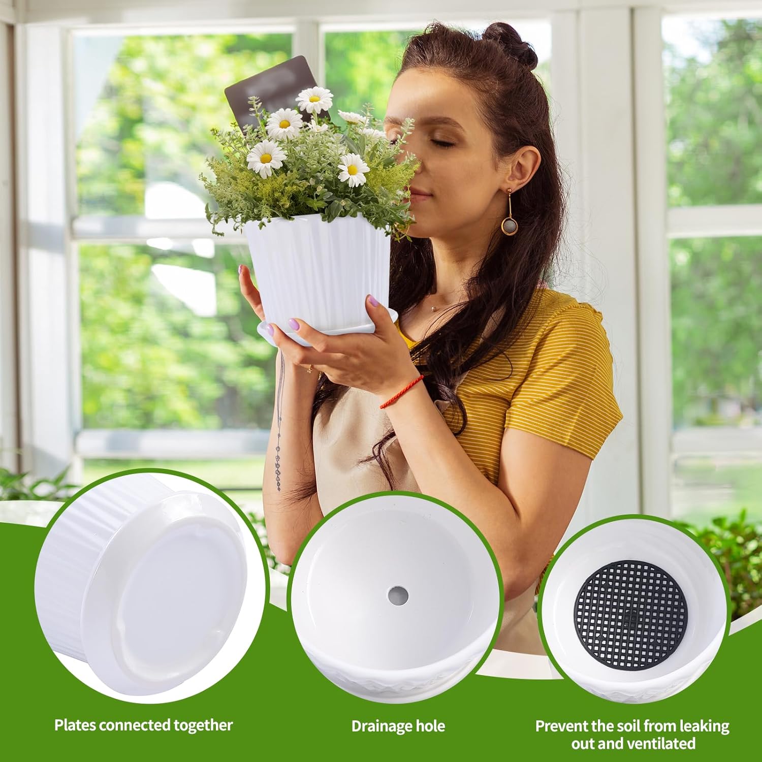 Plant Pots - 5.5 Inch Cylinder - Snake Plant Ceramic บทวิจารณ์และราคา